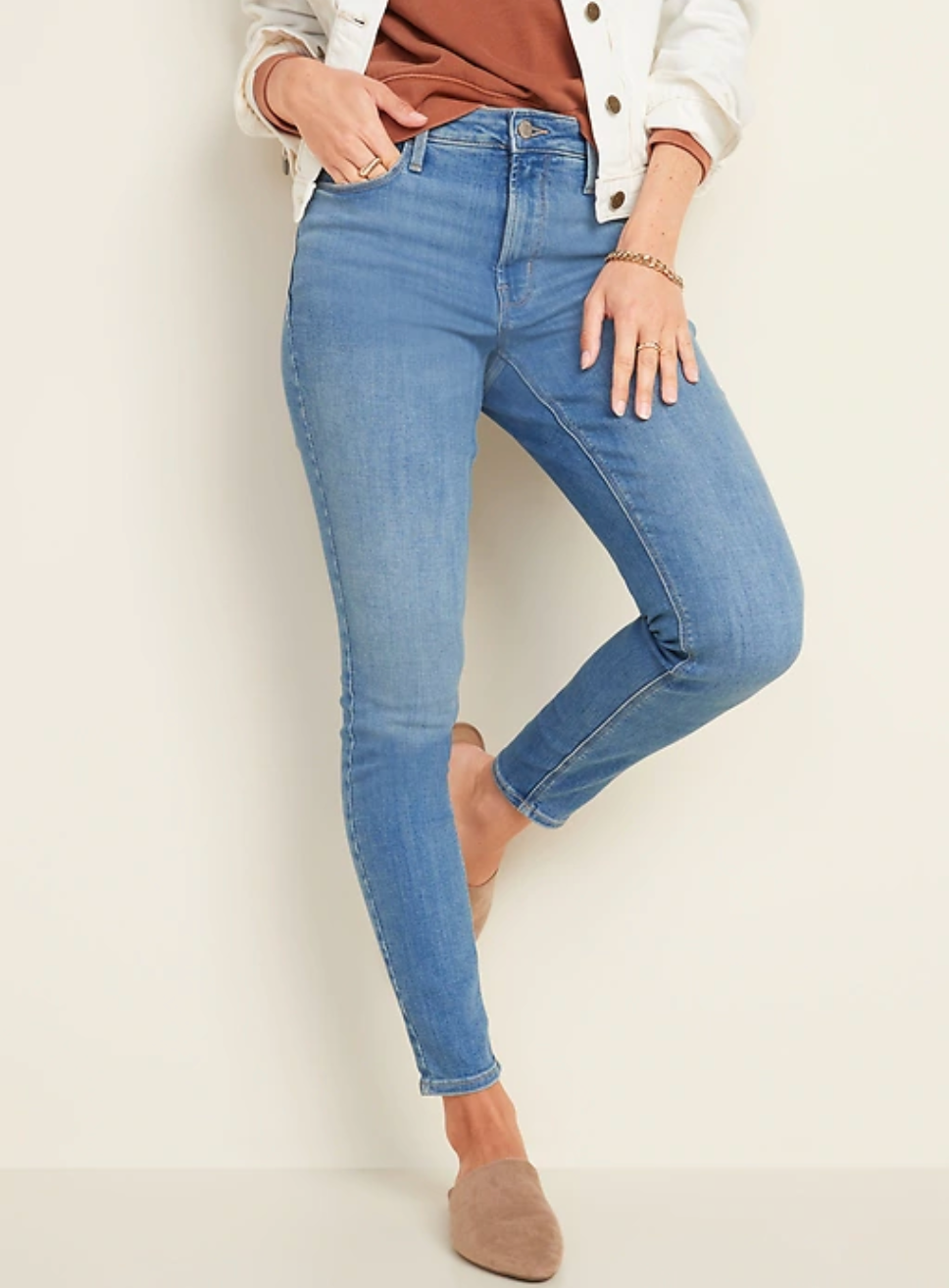Ladies New Look Skinny Frayed Hem Jeans Blue Sizes 8-16 Leg 25 26 27 28
