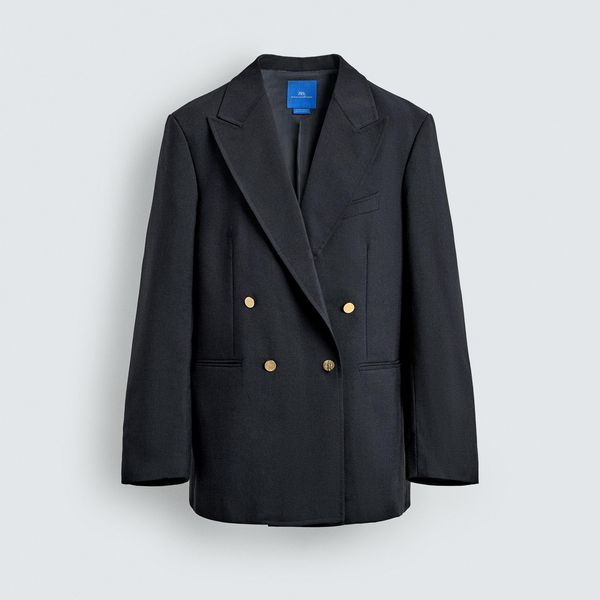 Aaron Levine x Zara 100 Percent Wool Double-Breasted Blazer