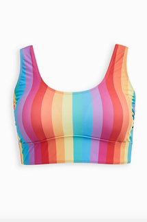 Torrid Rainbow Stripe Scoop-Neck Bikini Top