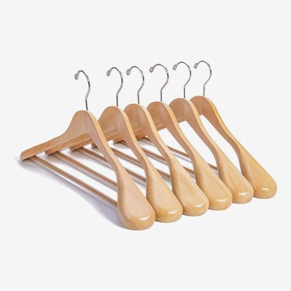 5-Hook Wooden Clothes Hangers Space Saving Suit Hangers for Tank
