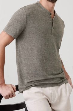 Banana Republic Factory Standard-Fit Linen-Blend Henley