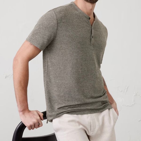 Banana Republic Factory Standard-Fit Linen-Blend Henley