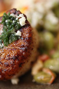 With ​edamame, corn, bell pepper, cotja cheese, and mojo