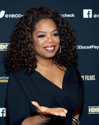 HOLLYWOOD,CA - MARCH 10: Oprah Winfrey (L) and executive producer Maria Shriver attend the premiere of HBO Documentary Films' 