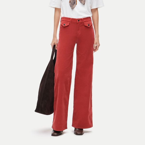 J.Crew Wide-Leg Trouser in Stretch Corduroy