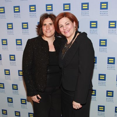 Kim Catullo and wife City Council Speaker Christine Quinn attend The 2013 Greater New York Human Rights Campaign Gala at The Waldorf=Astoria on February 2, 2013 in New York City.