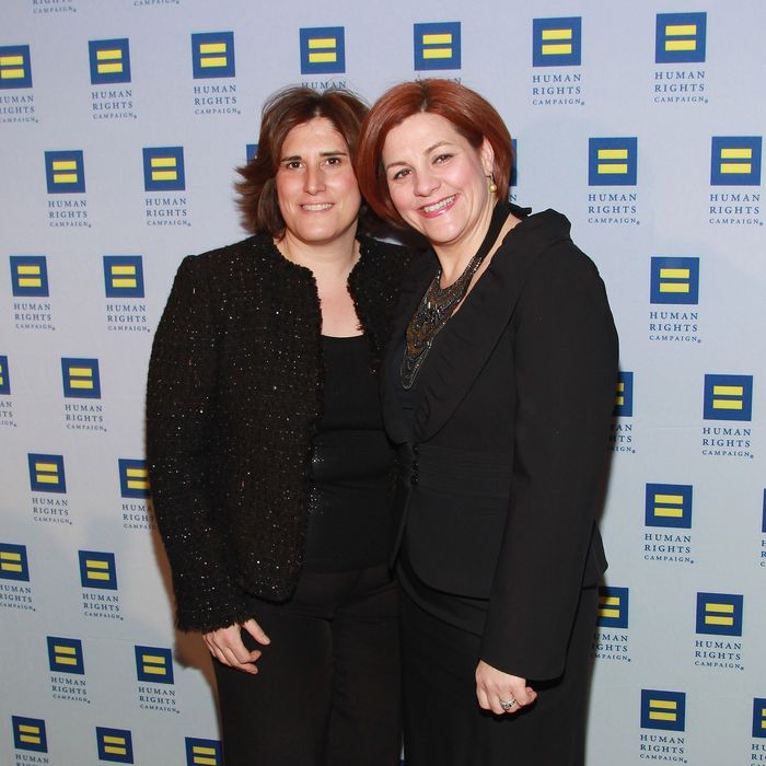 Kim Catullo and wife City Council Speaker Christine Quinn attend The 2013 Greater New York Human Rights Campaign Gala at The Waldorf=Astoria on February 2, 2013 in New York City.