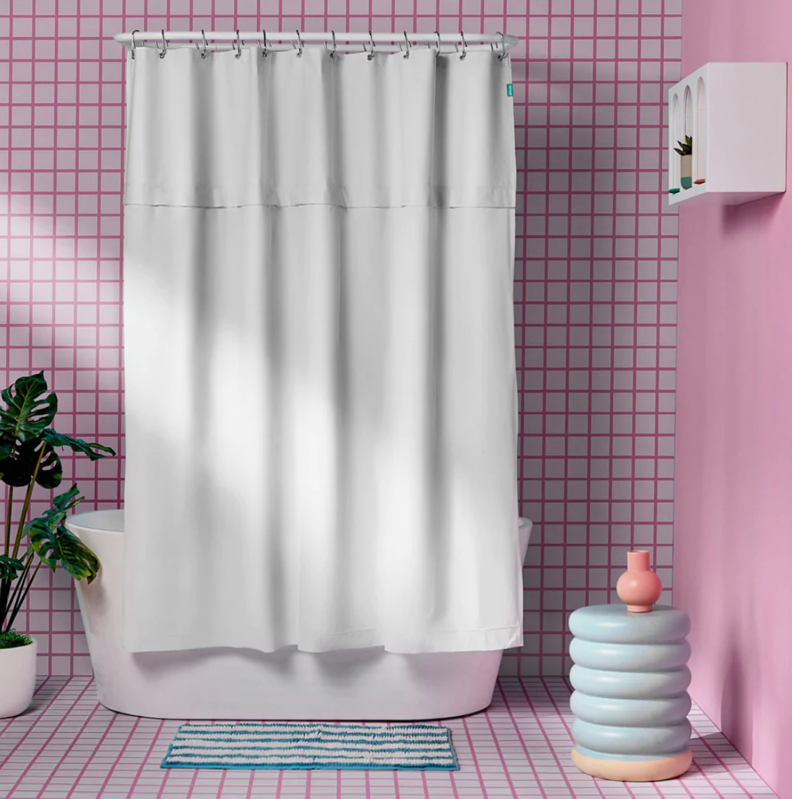 Beauty Tea Waterproof Bathroom Polyester Shower Curtain Liner Water Resistant 