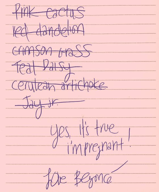 4 Imaginary Beyoncé Pregnancy-Announcement Notes