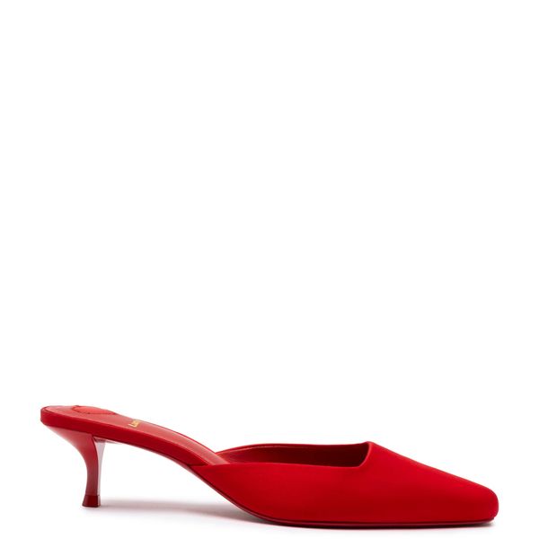 Larroudé Amal Mule In Cherry Satin