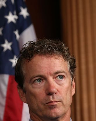 U.S. Sen. Rand Paul (R-KY) speaks during a news conference on Capitol Hill September 25, 2013 in Washington, DC. A bipartisan group of Senators announced new legislation for comprehensive surveillance reform. 