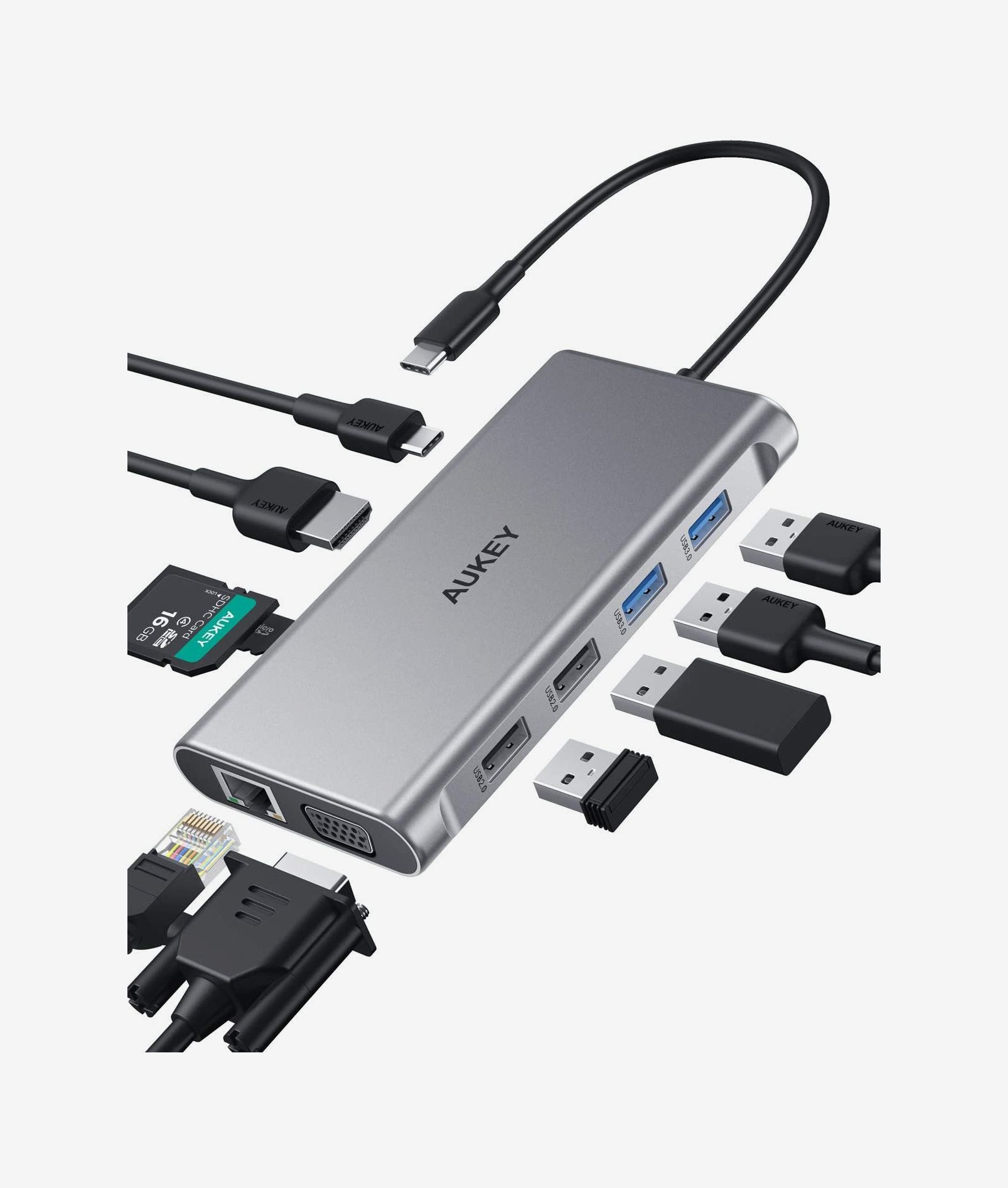5Gbps USB Hub Good Performance 7 Ports for Office Notebooks Travel Home wosume Docking Station