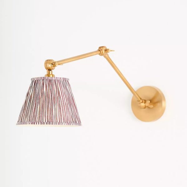 Anthropologie Pooky Stork Ruched Shade Metal Articulating Sconce Wall Light