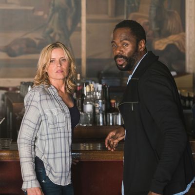 Colman Domingo as Victor Strand, Kim Dickens as Madison Clark - Fear The Walking Dead _ Season 2, Episode 9 - Photo Credit: Richard Foreman Jr/AMC