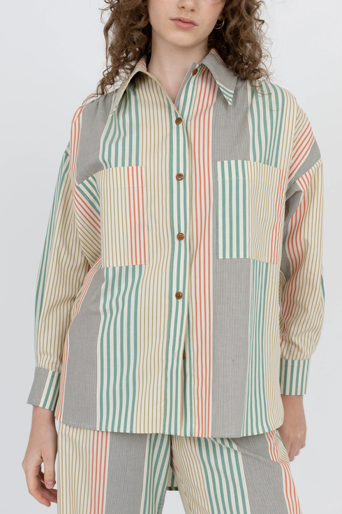 Ilana Kohn Talia Shirt (Cream Vari Stripes)