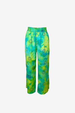 Roy G. Acid Smiley Tie Dye Silk Pajama Pants