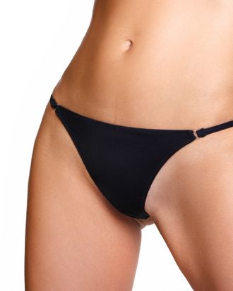 Worn Female Underwear Isolated. Luxury Elegant Black Worn Panties