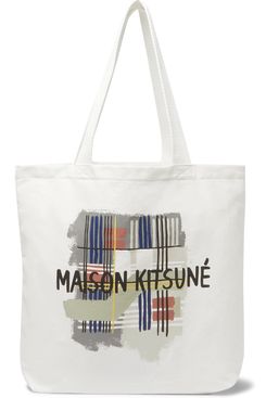 Maison Kitsuné Printed Cotton-Canvas Tote Bag
