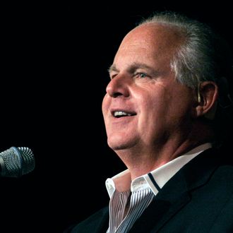 NOVI, MI - MAY 3: Radio talk show host and conservative commentator Rush Limbaugh speaks at 