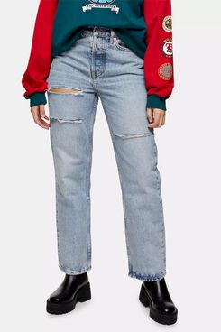 Topshop Petite Ripped Dad Jeans