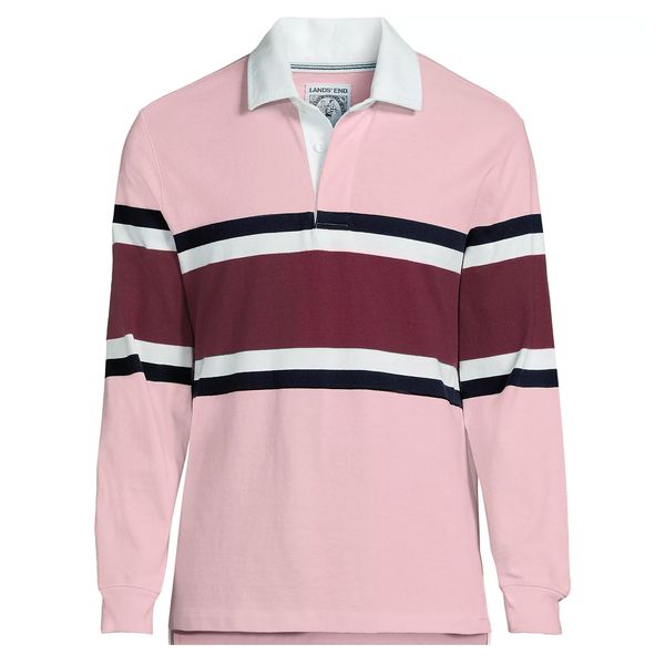 Lands' End Men's Long Sleeve Stripe Rugby Shirt