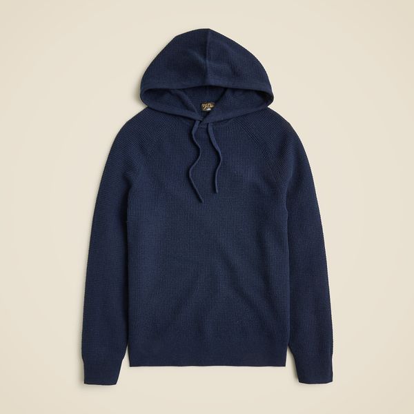 J.Crew Men’s Cashmere Waffle Hooded Sweater