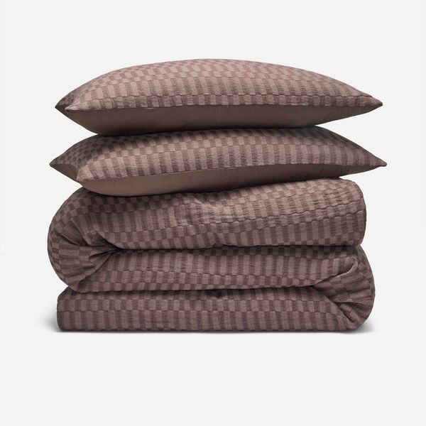 Brooklinen Woven Checkerboard Duvet Set