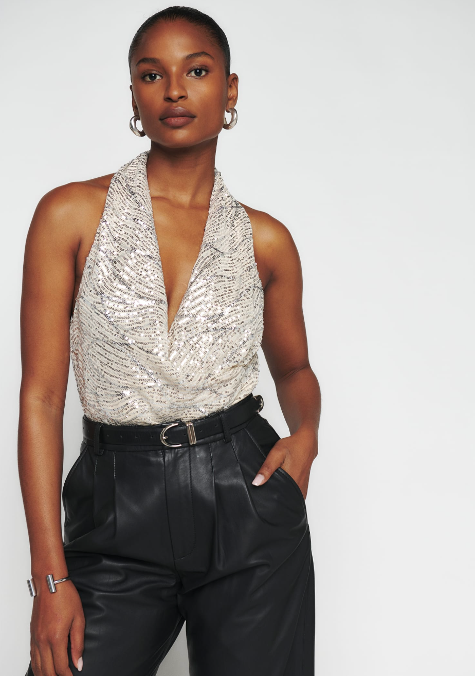 3 New Year Outfit Ideas ✨with this Rhinestone mesh top💎 #newyear #202