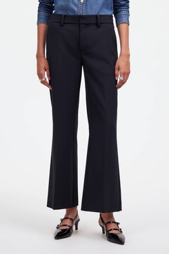 Madewell Kick Out Crop Pants in Wool-Blend Twill