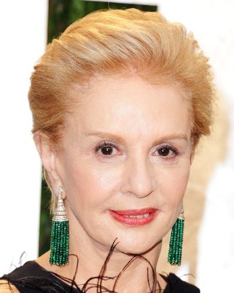 Fashion Designer Carolina Herrera arrives at the 2012 Vanity Fair Oscar Party hosted by Graydon Carter at Sunset Tower on February 26, 2012 in West Hollywood, California. 