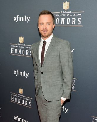 NEW YORK, NY - FEBRUARY 01: Actor Aaron Paul attends the 3rd Annual NFL Honors at Radio City Music Hall on February 1, 2014 in New York City. (Photo by Slaven Vlasic/Getty Images)
