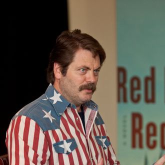 nick offerman american flag shirt