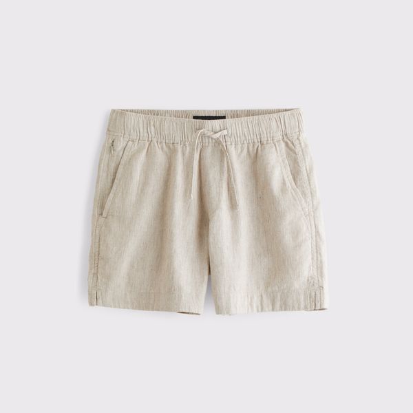 Abercrombie & Fitch Linen-Blend Pull-On Short