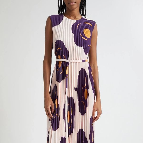 Marimekko Juhlia Tumma Pleated Belted Sleeveless Maxi Dress