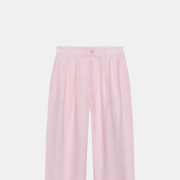 Zara 100% Linen Pleated Pants ZW Collection