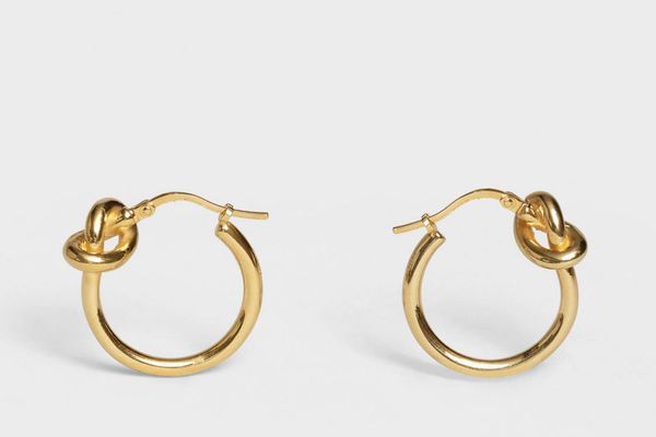 Knot Small Hoops in Brass