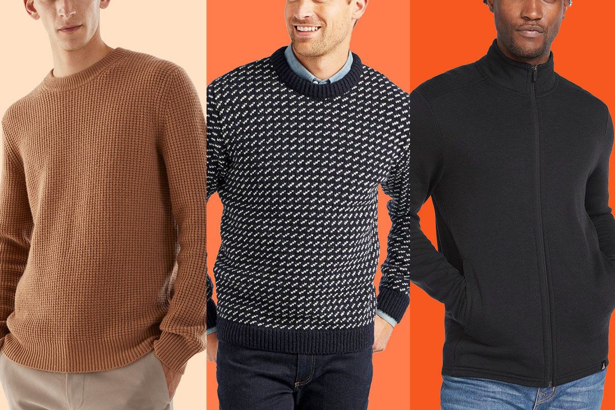 mens sweater and collared shirt