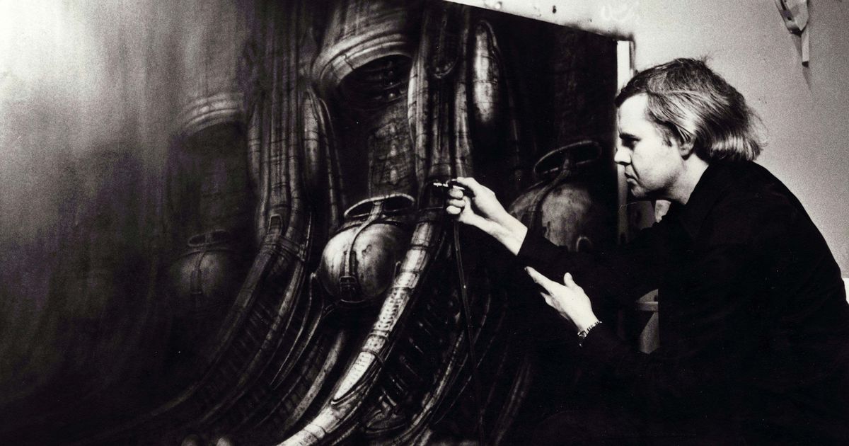 躺在外星人藝術家HR Giger，1940- 2014年