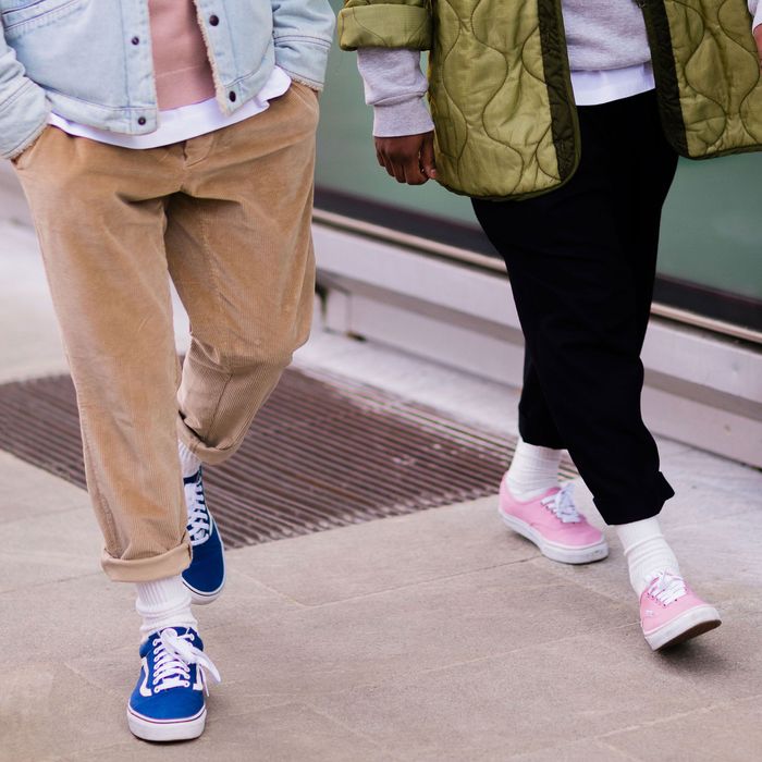 rolled up jeans and vans