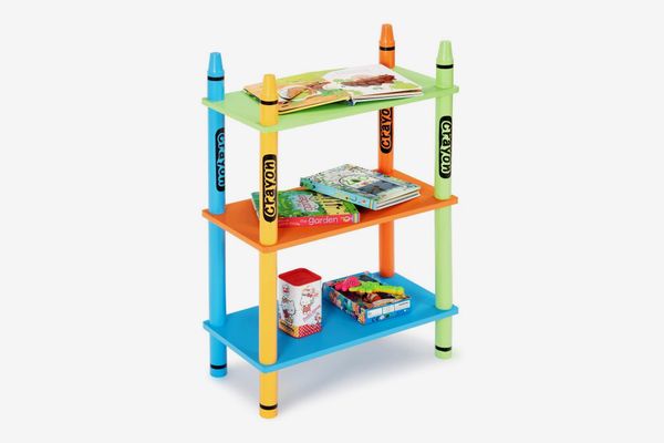 Costzon Crayon-Themed Kids' Bookshelf, 19 Inches Wide