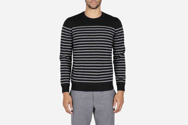 The Midweight Merino Striped Crew