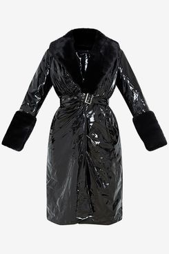 Pretty Little Thing Black Vinyl Trench Coat