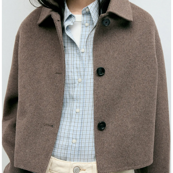 Mango Alex Wool Blend Crop Jacket