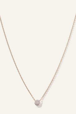 Quince 14K Gold Petite Pavé Diamond Disc Necklace