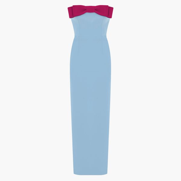 The New Arrivals Ilkyaz Ozel Eléa Bow-Detailed Crepe Strapless Maxi Dress