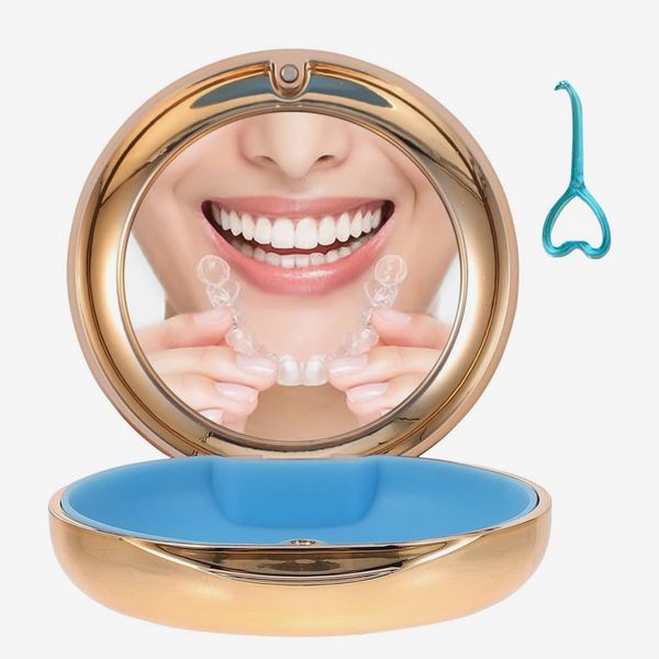 Gold Retainer Case with Mirror