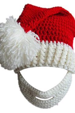 Knitted Santa Hat With Foldaway Beard