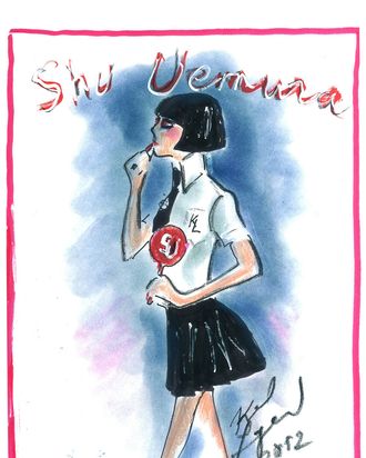 Karl Lagerfeld's sketch of Mon Shu.