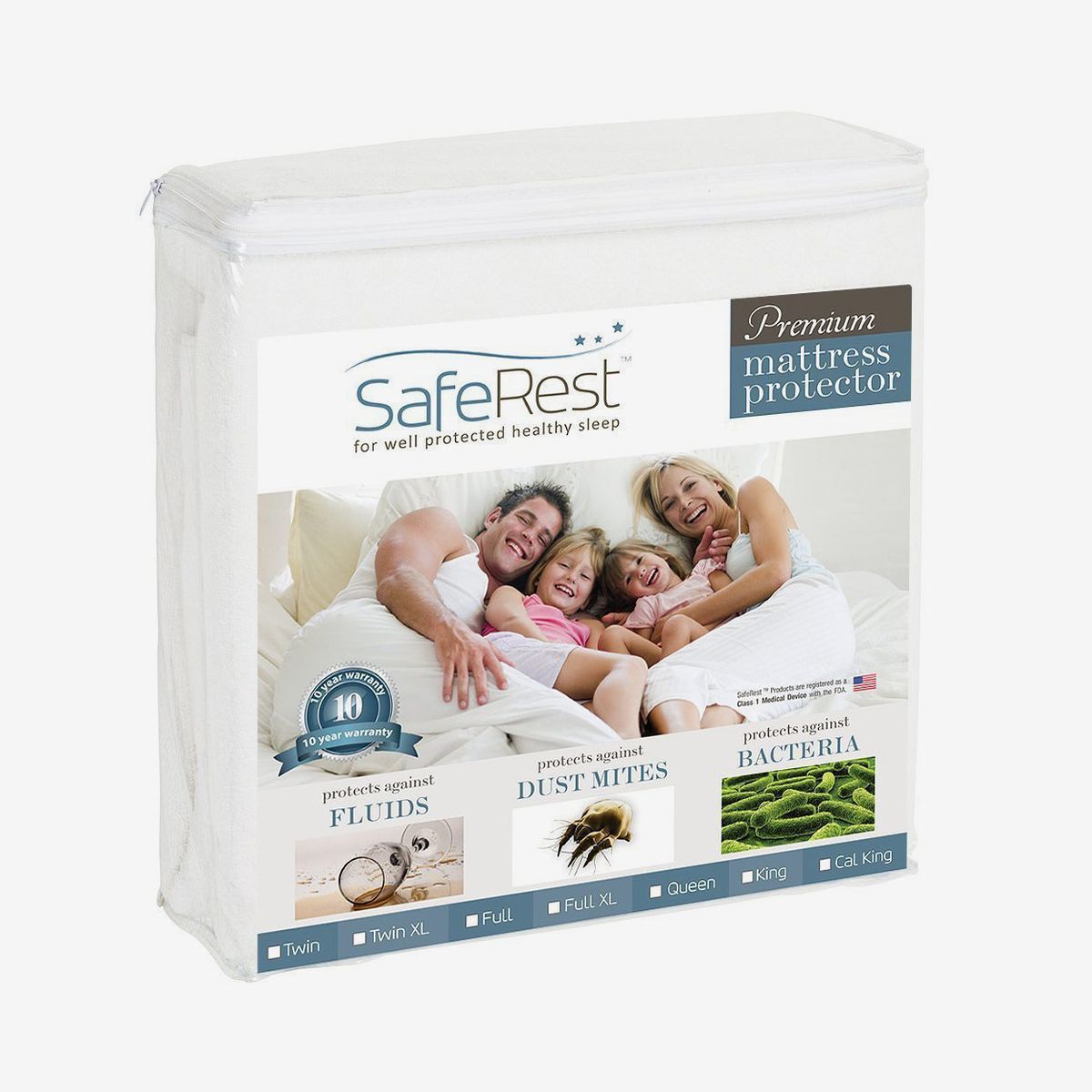 LUCID King Soft Cotton Mattress Protector Cover Hypoallergenic Waterproof 