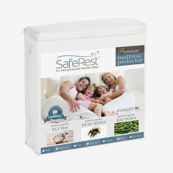 SafeRest Premium Hypoallergenic Vinyl Free Waterproof Mattress Protector 
